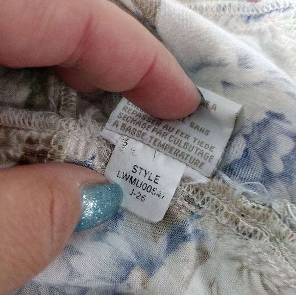 Liz Claiborne Lizwear floral print patchwork sleeveless button front top size XL - Picture 9 of 10